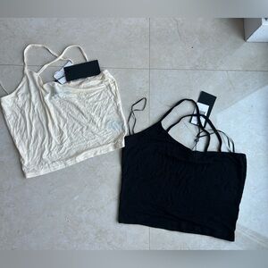 KENDALL + KYLIE womens Crop Top with Asymmetric Straps X 2. Sz. Small NWTs